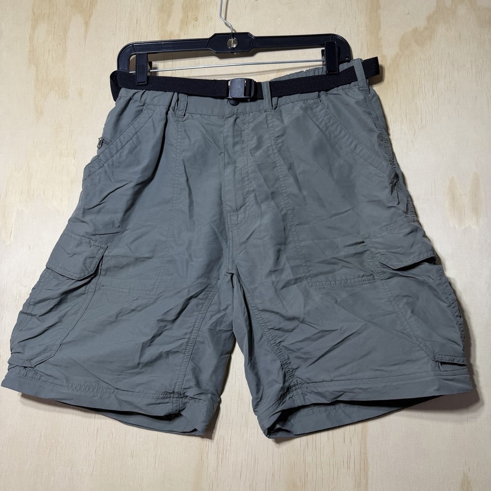 REI Cargo Shorts Mens Medium 30L Gray Hiking Outdoor‎ Nylon Belted Utility